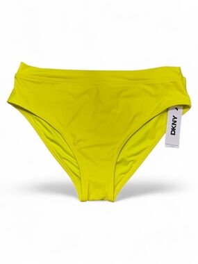 NWT DKNY Yellow Bikini Bottom Size L High Rise Swim Bottom SUMMER SALE!